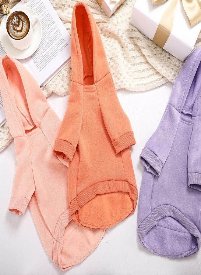 SilTriangle 3 Pcs Small Dog Winter Hoodie Warm Soft Puppy Dog Hoodie Sweatshirts with Pocket Pet Clothes for Dogs Cat Costume(S: Weight:6.6-9.4lb,Bright Color) - Image 5